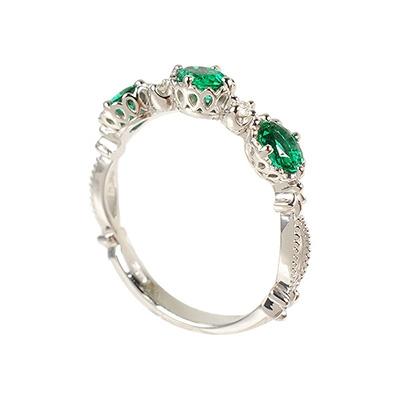 ふるさと納税 京都市 【京セラ】クレサンベール〈エメラルド・天然ダイヤモンド〉リング【5月誕生石】(ジュエリー) |  | 02