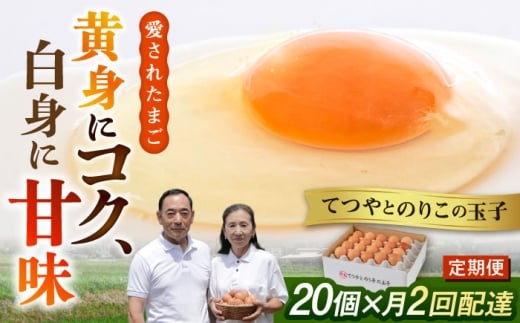 《月2回 × 20個 1ヶ月コース》 【7日・21日ごろ出荷】てつやとのりこの玉子  全2回定期便 糸島市 / 板垣ファーム  卵 たまご 玉子 鶏卵 卵かけご飯 便利 定期便 定期購入  [AWD011-1]