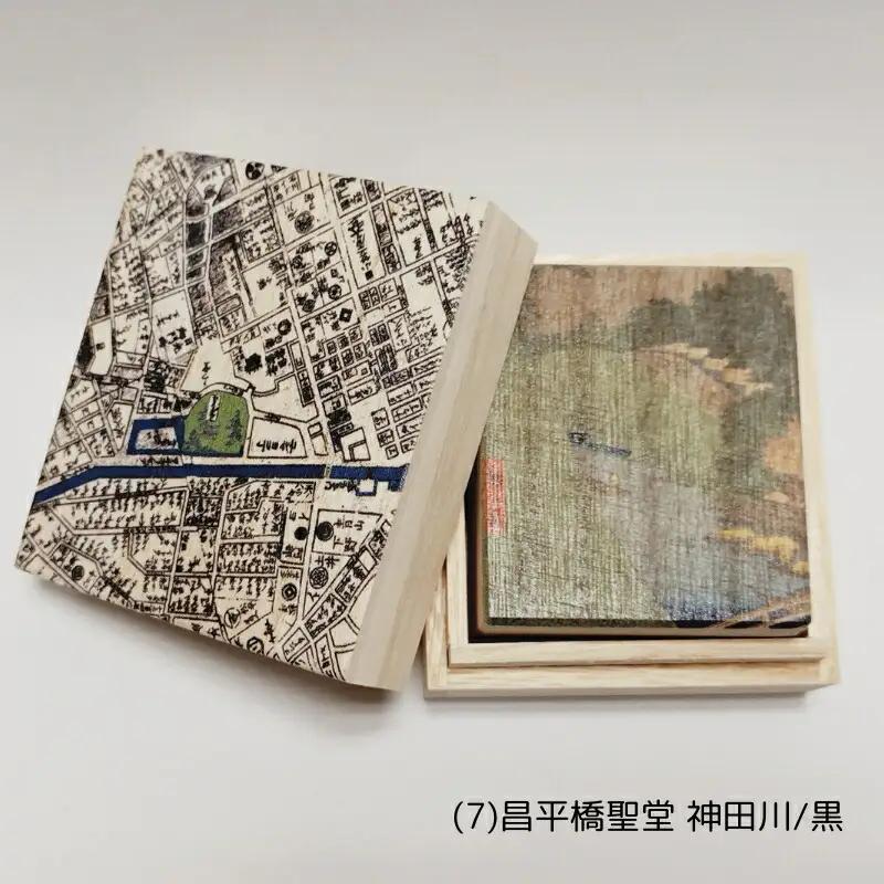 【桐箱(二重箱)】名所江戸水景 [(7)昌平橋聖堂 神田川] 1ケ (カラー：黒)_0154-009-T06-1