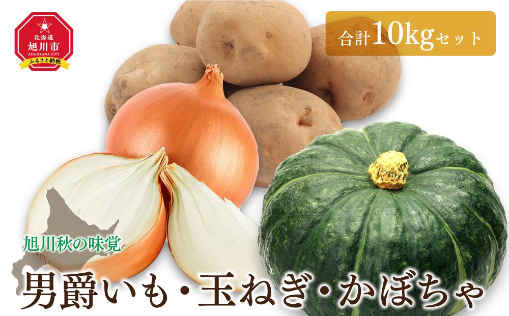 【先行予約】＜旭川秋の味覚＞男爵いも・玉ねぎ・かぼちゃ　合計10kgセット（2025年10月上旬より発送開始）_00402