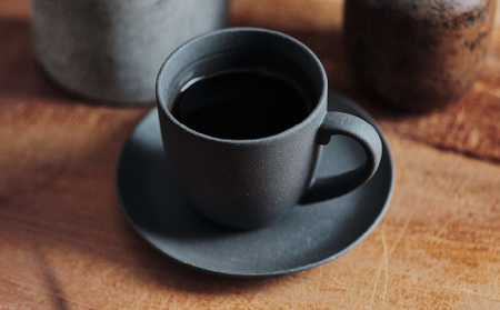 GOOD MORNING　マグカップ200＆プレートセット2組(naturalロゴ・gray）【 再生素材 地球にやさしいマグカップ 】