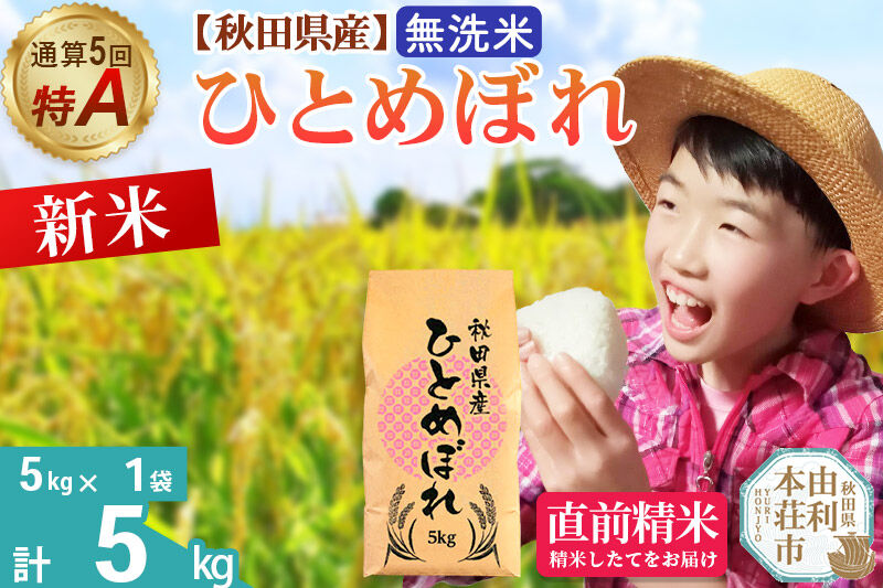 《令和8年産 新米受付》《1回のみお届け》【無洗米】通算5回特A 秋田県産ひとめぼれ 5kg(5kg×1袋) お米 米 こめ 藤岡農産 [米 無洗米 白米 特A 精米 秋田県 東北 お米 ひとめぼれ 