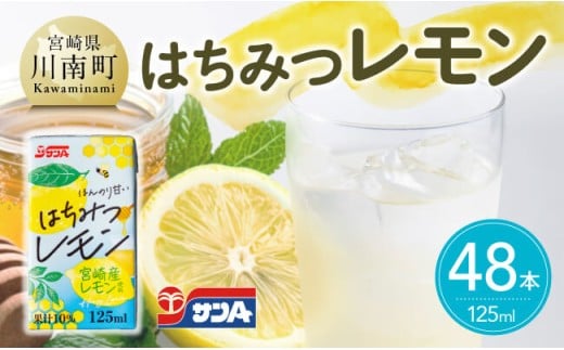 サンA はちみつレモン 125ml 紙パック 24本入り×2ケース 【 飲料 ジュース はちみつ レモン れもん マイヤーレモン 九州産 紙パック 送料無料 】