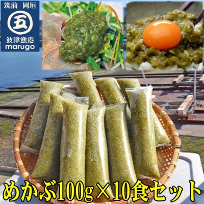 【発送月固定定期便】九州産めかぶたたき100g×10食セット　糖質ゼロ・塩分オフ(岡垣町)全2回【配送不可地域：離島】