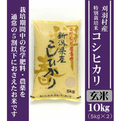 【ふるさと納税】【新潟特別栽培米】【玄米】刈羽村産コシヒカリ 10kg(5kg×2袋)【1576364】