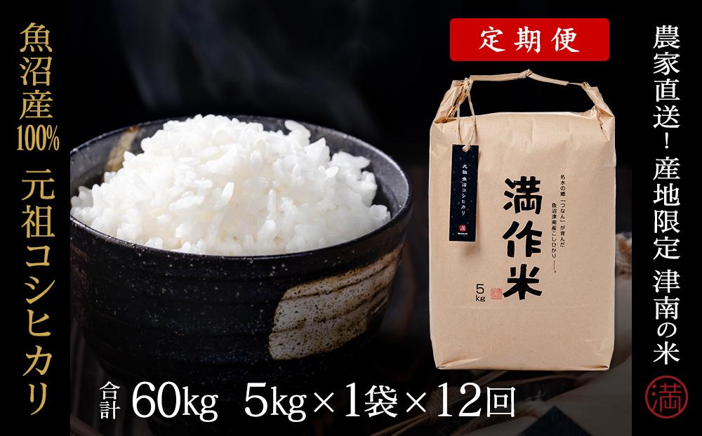 【2025年産新米】【12ヶ月定期便】合計60kg 5kg×12回 元祖魚沼産コシヒカリ