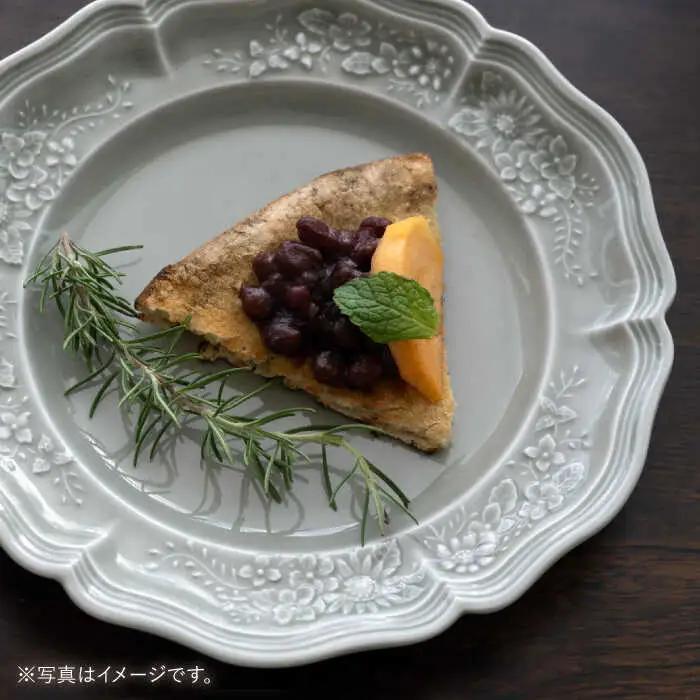 【波佐見焼】ombre de fleur ブーケプレート ロイヤルグレー 2枚セット 食器 皿【翔芳窯】[FE347]