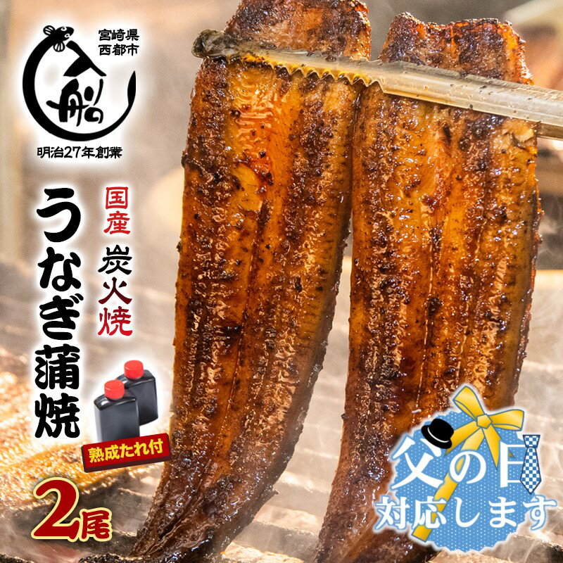 【ふるさと納税】炭火焼一筋130年「うなぎの入船」かば焼2尾(熟成たれ付）国産 うなぎ 鰻 手焼き 備長炭 お惣菜 小分け 真空パック 送料無料 さいとし サイト