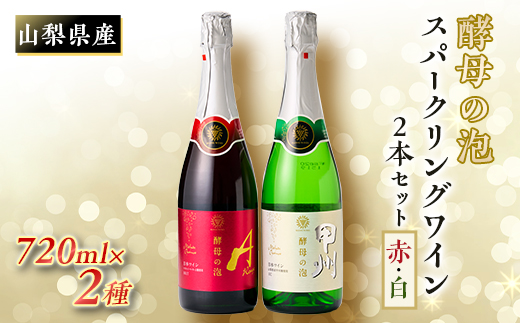 山梨県産ベーリーA種と甲州種から造った辛口スパークリングワイン2本セット【マンズワイン】_山梨県産 ベーリーA 甲州 ワイン スパークリングワイン マンズワイン 白 赤 お酒 セット 飲み比べ 人気 おすすめ 送料無料【1217900】