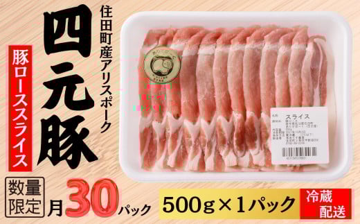 四元豚ありすポーク　ロース　スライス　500g