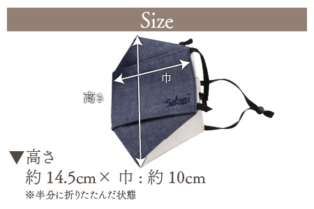 高橋愛×福井県坂井市 コラボブランド sakaai シルク100% kakkoiiマスク 小杉織物製（アールブルー） 【A-9855_02】