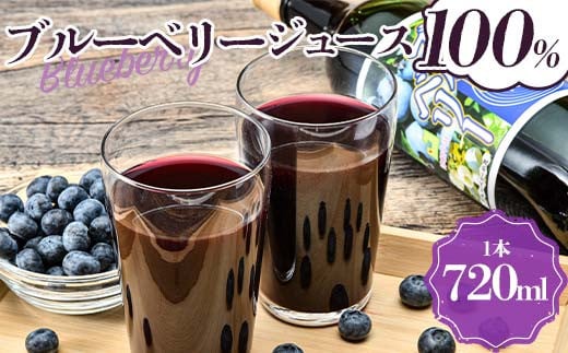 ブルーベリー100%ジュース 1本（720ml） 【中泊町特産物直売所ピュア】 中里 小泊 中泊 青森 F6N-215