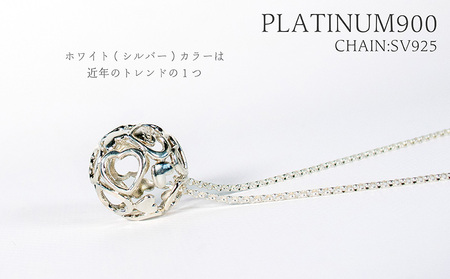 ハートクリスタル 大 Pt900 ネックレス ジュエリー ギフト プレゼント アクセサリー【MO0032c】