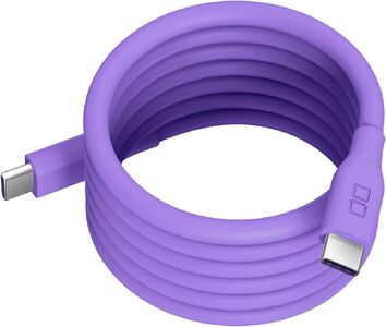 CIO スパイラルシリコンケーブル CtoC 1m (パープル)｜Type-C 充電 [2556]