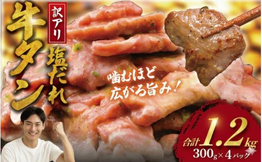 《訳アリ》 牛タン 計 1.2kg 塩ダレ ( 300g × 4 パック )  数量限定 牛タン 牛たん ぎゅうたん 人気 たん 牛タン 牛たん 牛肉 塩 たれ タレ 味付 gyutan  訳有 訳有り 塩だれ牛タン 牛タン切り落とし わけあり 訳あり品 ワケアリ 不揃い 肉 お肉 簡単調理 BBQ おかず 冷凍 焼き肉 10000円 タカギフーズ 神奈川 湘南 藤沢市