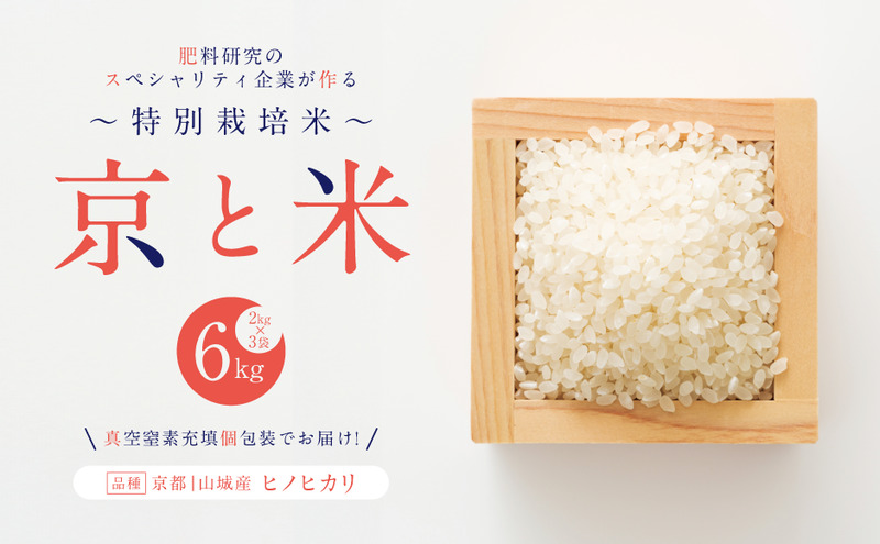 京都府京田辺市産 京と米 ヒノヒカリ 6kg (2kg×3袋) R7年度産 お米 米 こめ コメ 精米 白米 ごはん ご飯 弁当 おにぎり 真空 長期保存 防災 京田辺市 京都府 kt2026