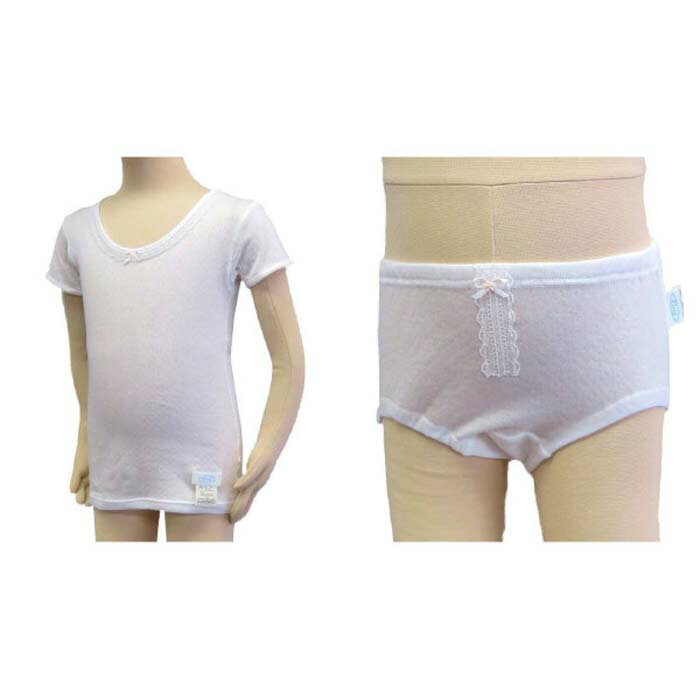 【ふるさと納税】 Fleepガールズインナー　ミルクセット（半袖）1セット ／ 綿100％ キッズ 肌着 下着 アンダーウェア 日本製 送料無料 埼玉県 No.529