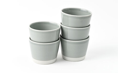 【波佐見焼】 Pasty（パスティー）　ミニカップ　パステルグレー 5個セット そばちょこ【福田陶器店】[PA397]