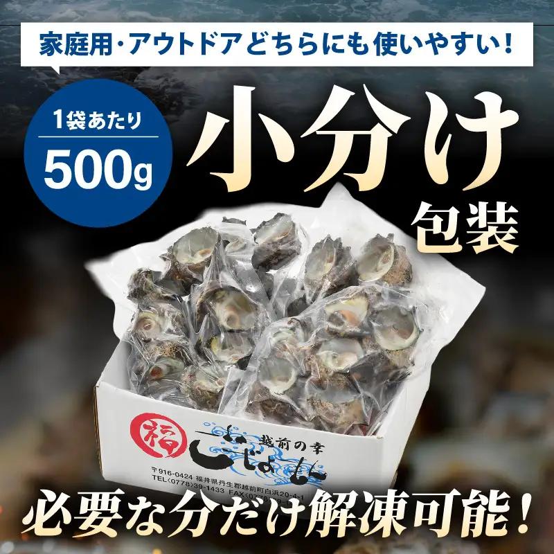 越前町産 天然 サザエ 1kg （500g×2袋）【サザエ 海鮮】 [e15-a065]