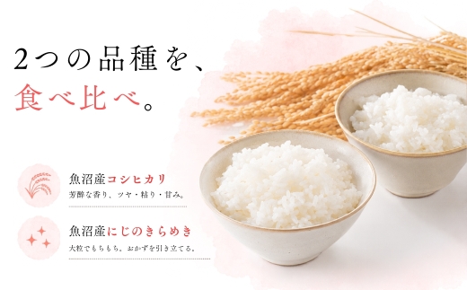 【令和8年産先行予約】【有機JAS認証米】食べ比べ2kgセット・魚沼産コシヒカリ精米1kg（500g×2）・魚沼産にじのきらめき精米1kg（500g×2）| 苗場プリンセス・プレミアム米 おすすめ 人