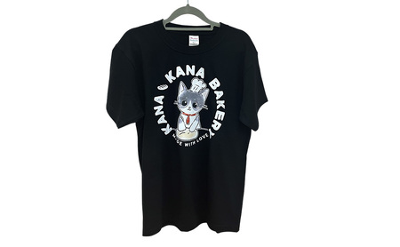 Tシャツ 猫の愛護活動を応援！黒Tシャツ「パン捏ねデザイン」 Sサイズ