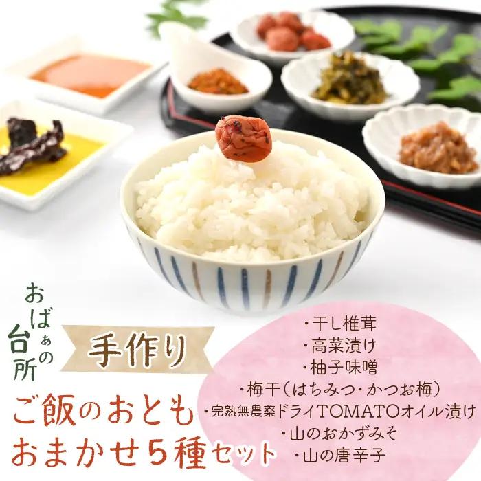 おばぁの台所 手作りご飯のおとも ７種から おまかせ５種セット DSB002
