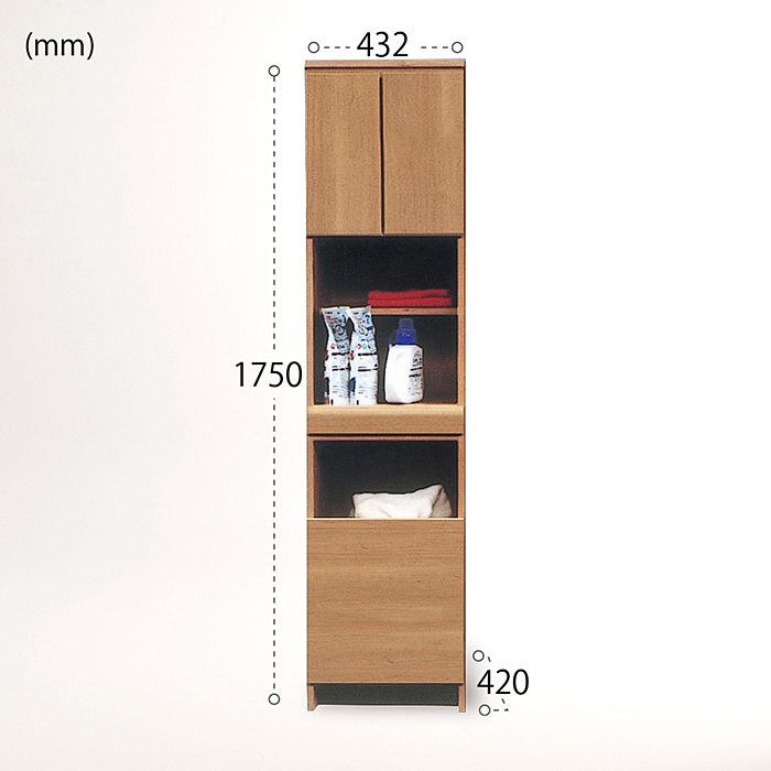 45幅ランドリー隙間収納（NA）【諸富家具】：C129-004