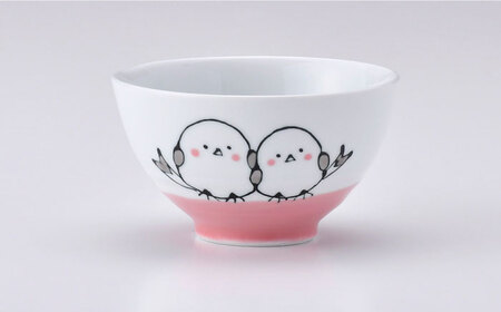 【波佐見焼】子ども食器セット「シマエナガ」プレート・ミニマグカップ・茶椀 ピンク【大新窯】[DC191]