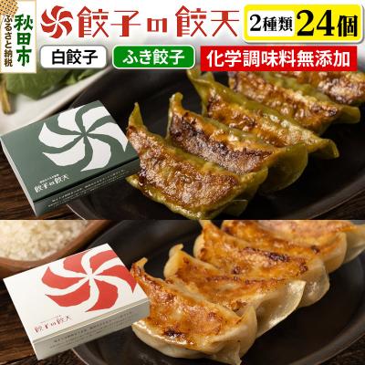 ふるさと納税 秋田市 【至福の白餃子・新緑のふき餃子24個詰合せ】餃子の餃天|15_ggt-062401