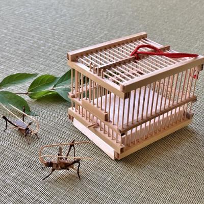 ふるさと納税 静岡市 駿河竹千筋細工 角型虫篭(鈴虫付)