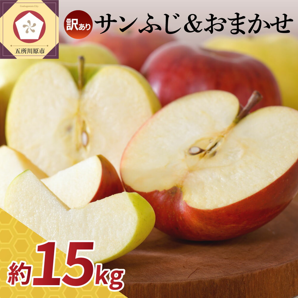 【ふるさと納税】★大容量★【 訳あり 】 サンふじ 他1種 りんご 詰め合わせ 15kg ( 配送時期が選べる 11月～3月) / ふじ 林檎 アップル 不揃い 規格外 フルーツ 果物 くだもの 秋 旬 青森県 五所川原市