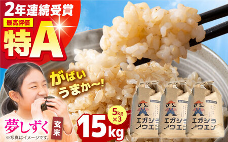 【先行予約】令和6年産  夢しずく 玄米 15kg（5kg×3袋）【江頭農園】 [HAU004]特A 特A評価 コメ お米 特A米