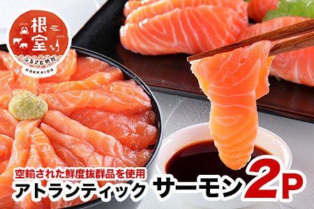 [12月17日決済分まで年内配送]【生食可】アトランティックサーモン2P(計400g～500g前後） G-24001