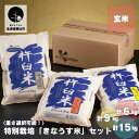 【ふるさと納税】特別栽培「きなうす米」セット（玄米）3品種《計6kg・計9kg・計15kg》