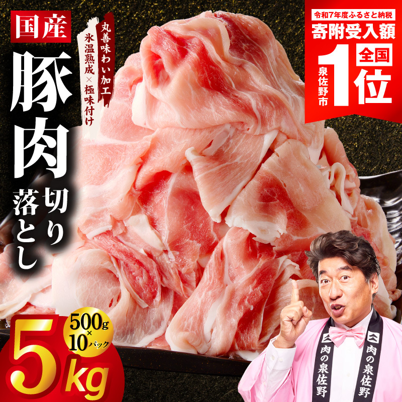 【スピード発送】国産 豚肉 切り落とし 5kg【氷温熟成×極味付け 500g×10P ぶたにく 普段使い 野菜炒め 訳あり サイズ不揃い】 mrz0512