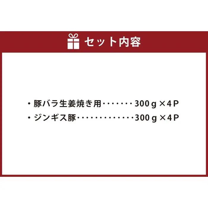 肉屋が作った！豚生姜焼き用・ジンギス豚　300ｇ（タレ込み）×8パック　計2.4kg_03387