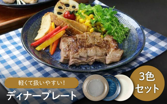 
                  【美濃焼】軽量トチリ ディナープレート 3色セット【陶土う庵】（1054-0194）食器 皿 プレート [MBY114]
                