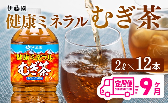 
            健康ミネラル むぎ茶2L×6本×2ケースPET [9ケ月定期便] 飲料類 お茶 麦茶
          