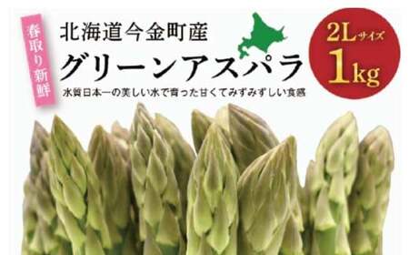 【先行予約】北海道今金町産　春取り新鮮グリーンアスパラ2Lサイズ1kg（2024年4月上旬～5月上旬発送） 新鮮 野菜 アスパラ アスパラガス グリーンアスパラ  北海道 2L  食品 北海道 今金町