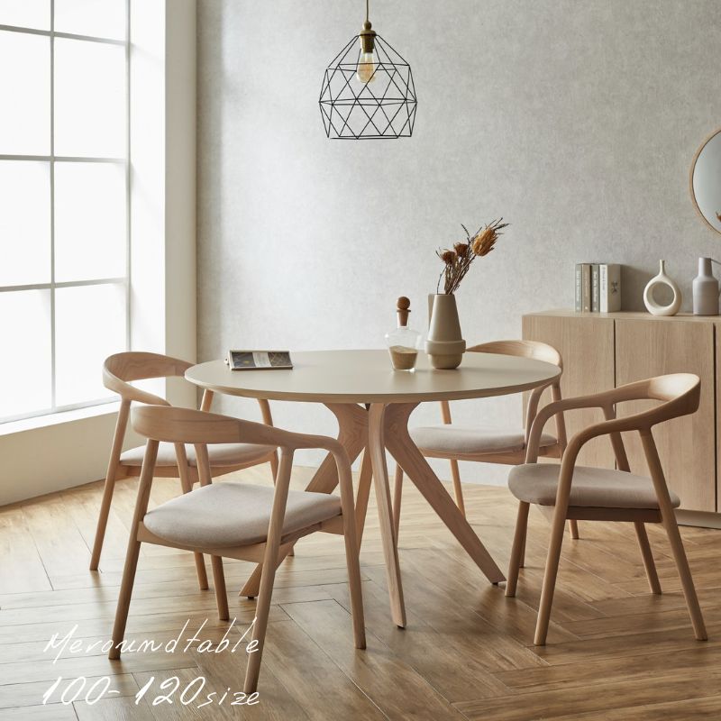 【ふるさと納税】 ME/エムイー ラウンドテーブル ホワイト 100cm ダイニング 丸 ラウンド型 丸型 テーブル 机 家具 リビング インテリア 食卓 日本製 国産