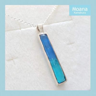 ふるさと納税 鎌倉市 【レディース/メンズ】スクエアペンダント　Aqua Blue & Crystal Turquoise |  | 01