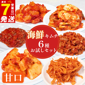 【 本場の味を再現 】 海鮮キムチ 6種 詰め合わせセット 甘口 キムチ