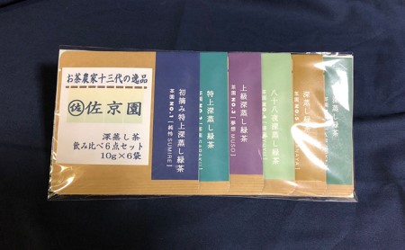 イケメン茶農家　佐京園　深蒸し新茶お試し6種＆ティーバッグ4種セット