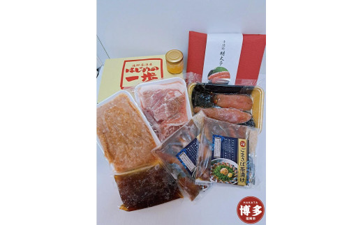 
贅沢！博多名物ごちそうセット！(ごまさば茶漬け・自家製明太子・博多ちゃんこ風一歩鍋・自家製ゆず胡椒付き)
