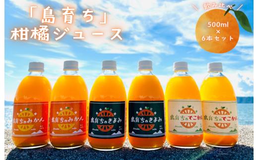 「島育ち」柑橘ジュース(丸大青果大三島町）500ml×6本セット【VB00710】でこかんジュース500ml×2本 温州みかんジュース500ml×2本 きよみジュース500ml×2本 飲み比べ しまなみ海道 ミカンジュース 蜜柑ジュース みかんジュース 果汁