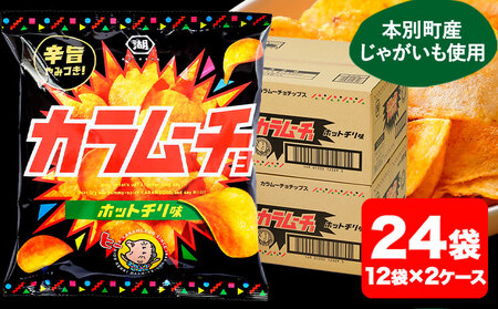 カラムーチョチップスホットチリ味 24袋 本別町観光協会 ポテトチップス　
