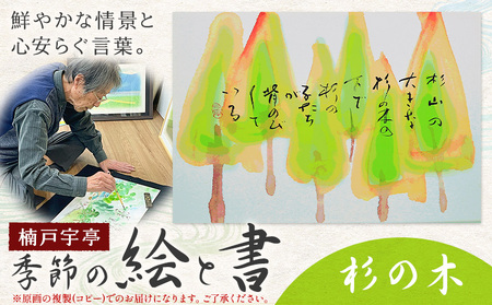 季節の絵と書 杉の木 絵 楠戸宇亭