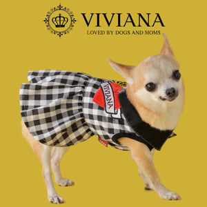 ドッグウェア「VIVIANA」ギンガムチェックワンピース／ハート