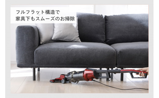 ツインバード サイクロンスティック型クリーナー ( TC-5147R ルビーレッド ) 掃除機 家電