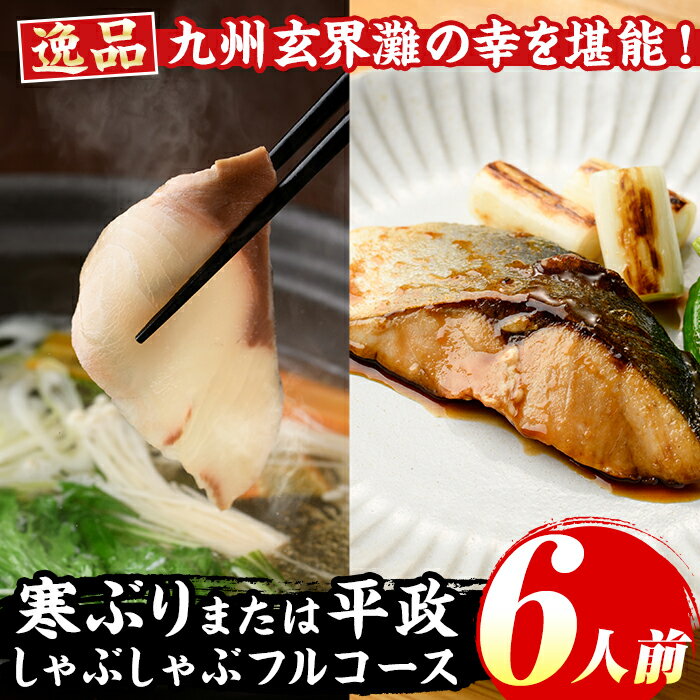 【ふるさと納税】九州産 寒ブリ平政しゃぶしゃぶ鍋フルコース(6人前) ぶり ブリ 鰤 ぶりしゃぶ 鰤しゃぶ 寒鰤 ひらまさ ヒラマサ 魚介 海鮮 鍋 セット 刺身 さしみ 切り身 切身 アラ 食べ比べ 冷凍【マル五】